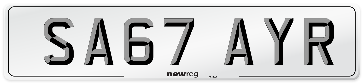 SA67 AYR Number Plate from New Reg